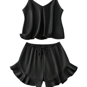 ASOS Black Satin Pajama Set